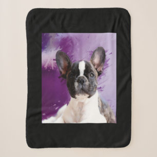 Pug Portrait Art Cute Pug Sherpa Blanket