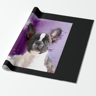 Pug Portrait Art Cute Pug Wrapping Paper