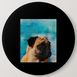 Pug Portrait Cute Pug Face Pug Lover 6 Cm Round Badge