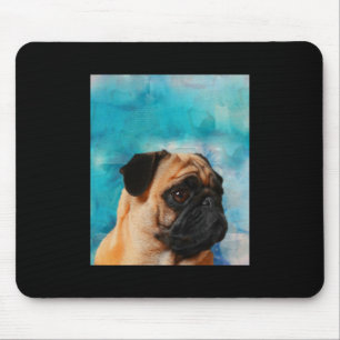 Pug Portrait Cute Pug Face Pug Lover Mouse Pad