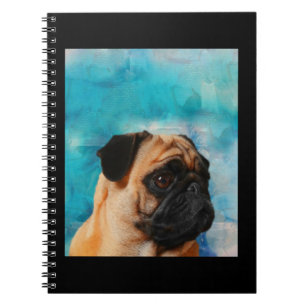 Pug Portrait Cute Pug Face Pug Lover Notebook