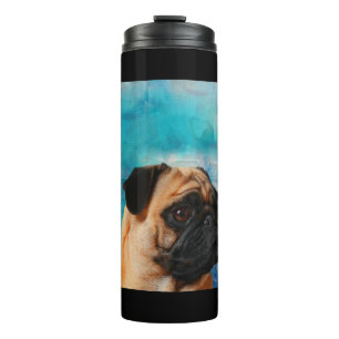 Pug Portrait Cute Pug Face Pug Lover Thermal Tumbler