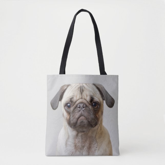 Pug Portrait Tote Bag (Front)