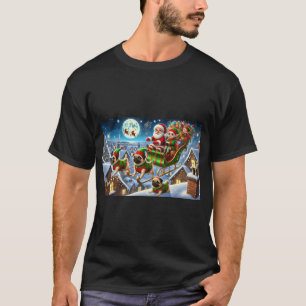 "Pug-Powered Christmas Sleigh" T-Shirt
