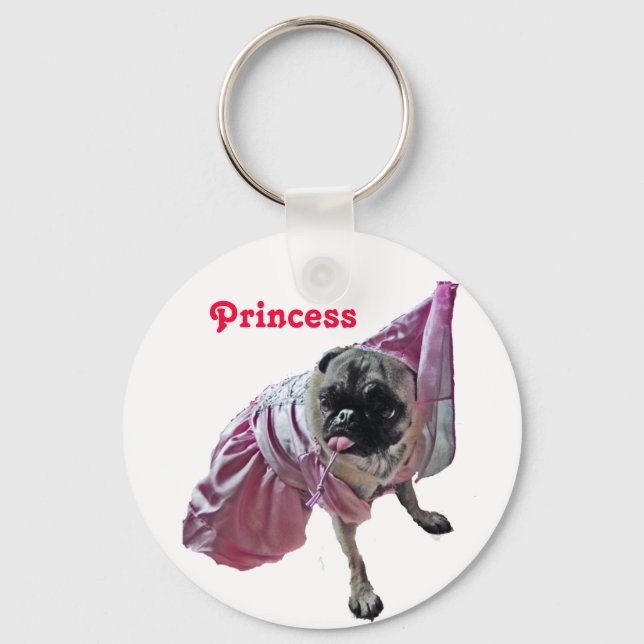 Pug Princess Key Ring (Front)