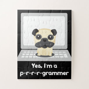 Pug Programmer Jigsaw Puzzle