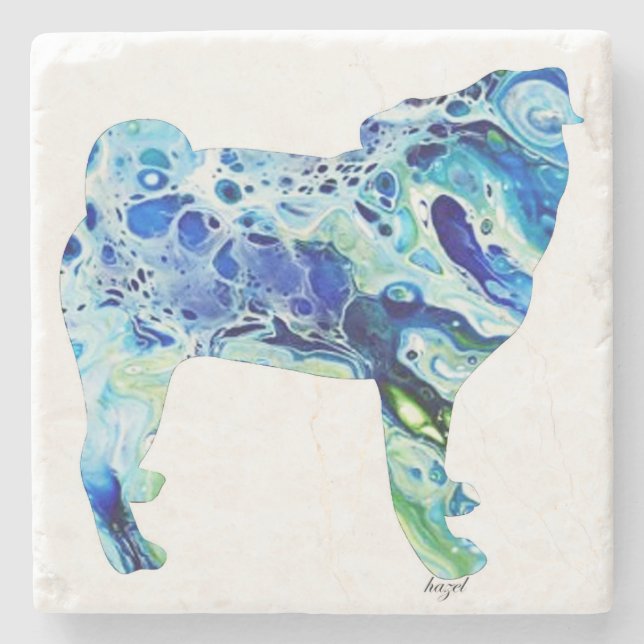Pug, Pug Gifts, Dog Lover, Stone Coaster (Front)