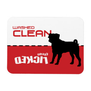 Pug Puggle Dog Dishwasher Magnet - Licked Clean