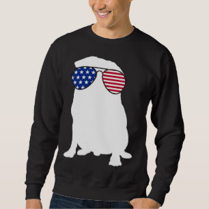 Pug Puggle Dog USA 4th of July American Pool Party Sweatshirt