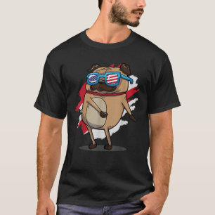 Pug Pugs Floss Flossing Dance USA America American T-Shirt