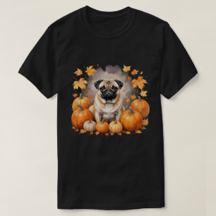 Pug Pumpkin Thanksgiving Fall Halloween Dog Lover T-Shirt