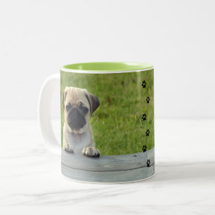 Pug Pup Two-Tone Coffee Mug