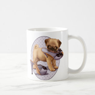 Pug Puppy and Shoe Coffee Mug