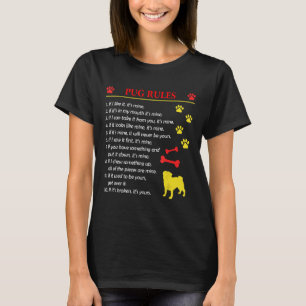 Pug Puppy Cute Funny New0 Rules Lover Gift Men Wom T-Shirt