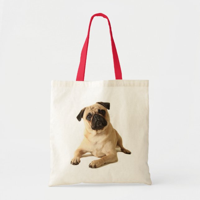 Pug Puppy Dog Canvas Tote Bag (Front)