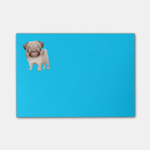 Pug Puppy Dog Cartoon Graphic Blue Notes
