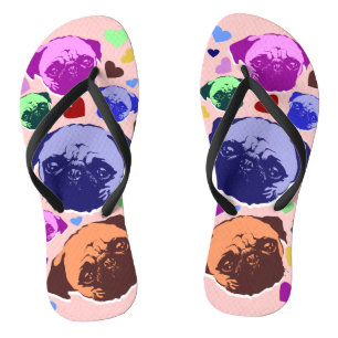 Pug Puppy Dog Love Hearts Thongs