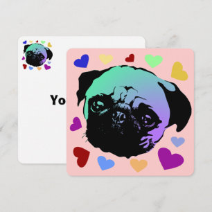 Pug Puppy Dog PopArt Retro Style Invitation