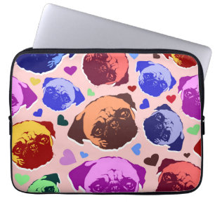 Pug Puppy Dog PopArt Retro Style Laptop Sleeve