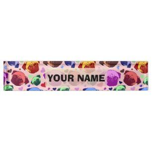 Pug Puppy Dog PopArt Retro Style Nameplate