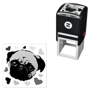 Pug Puppy Dog PopArt Retro Style Self-inking Stamp