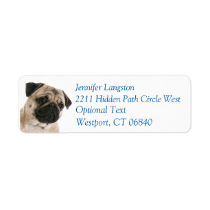 Pug Puppy Dog Return Address Name Label