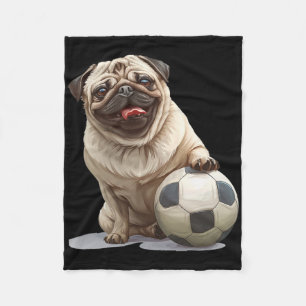 Pug Puppy Dog Soccer Ll Sports Team Animal Men Wom Fleece Blanket