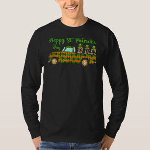 Pug Puppy Dogs Truck St Patrick's Day Shamrock Gre T-Shirt
