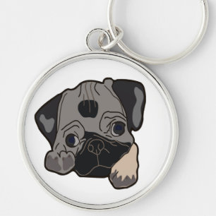 PUG PUPPY KEY RING
