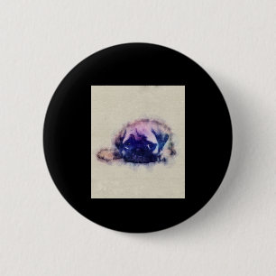 Pug Puppy Sketch Pug Dog Lovers Gift 6 Cm Round Badge