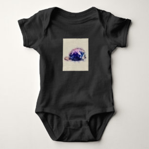 Pug Puppy Sketch Pug Dog Lovers Gift Baby Bodysuit