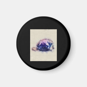 Pug Puppy Sketch Pug Dog Lovers Gift Magnet