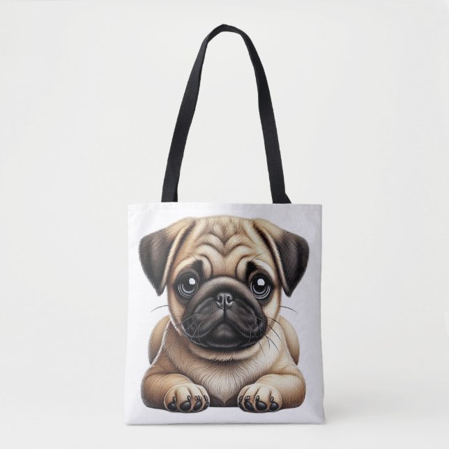 Pug Puppy Tote Bag (Front)
