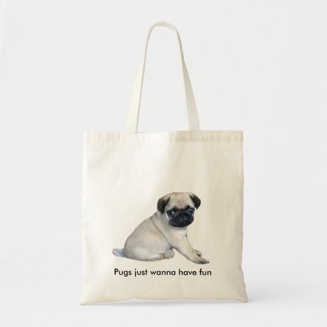 Pug Puppy Tote Bag (Front)