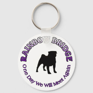 PUG RAINBOW BRIDGE SYMPATHY KECHAIN KEY RING