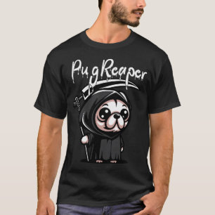 Pug Reaper: Adorable Grim Reaper Pug - Spooky Cute T-Shirt