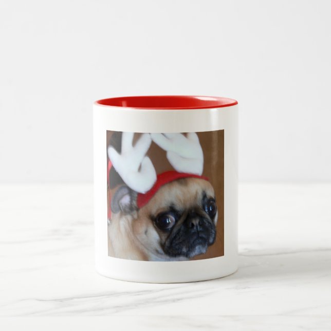 Pug Reindeer Mug (Center)