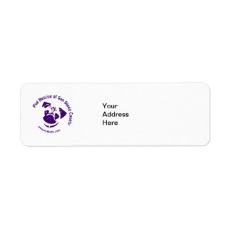 Pug Rescue Logo Purple Return Address Label