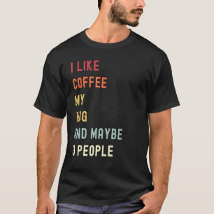 Pug Retro Dog And Coffee 1 T-Shirt