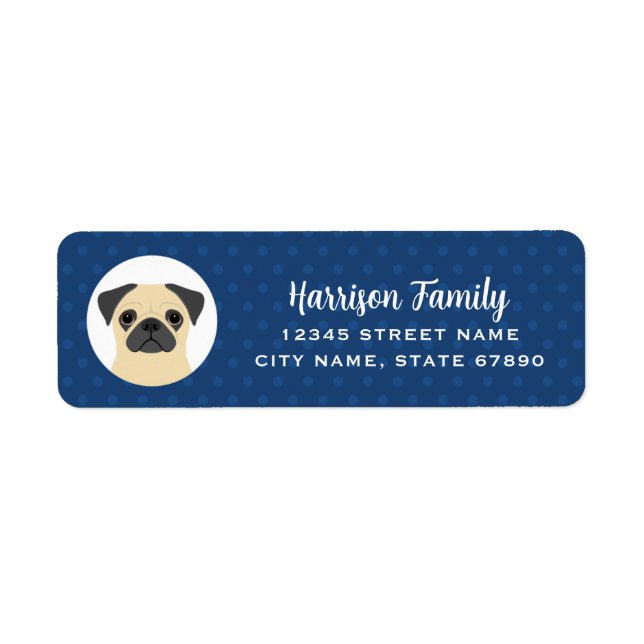 Pug Return Address Labels (Front)