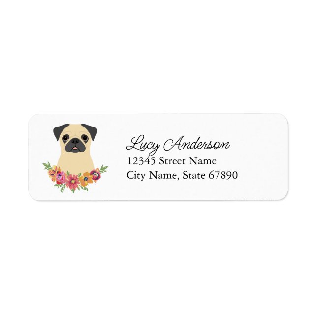 Pug Return Address Labels (Front)