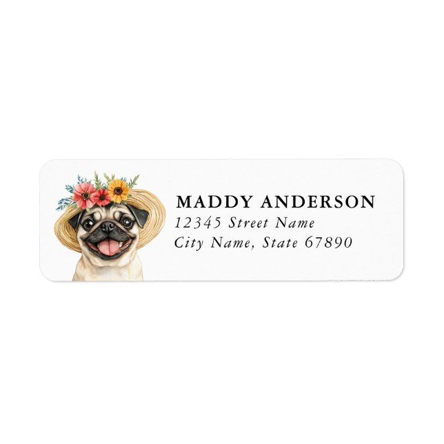 Pug Return Address Labels (Front)