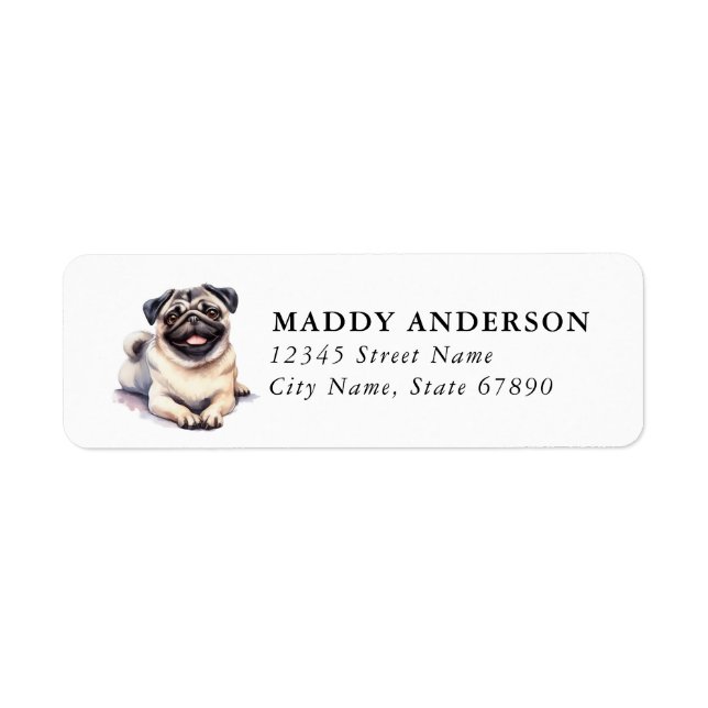 Pug Return Address Labels (Front)