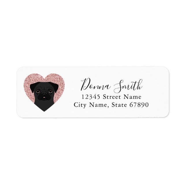 Pug Return Address Labels (Front)