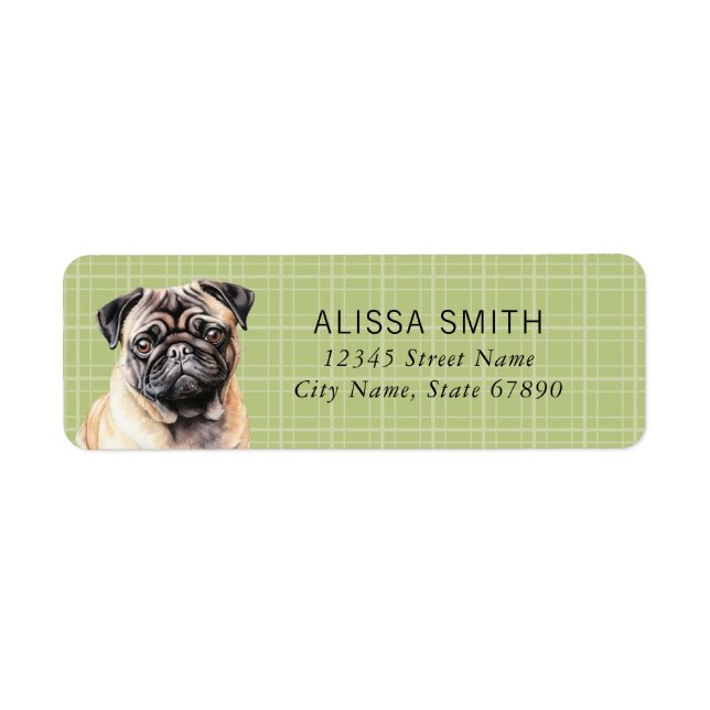 Pug Return Address Labels (Front)