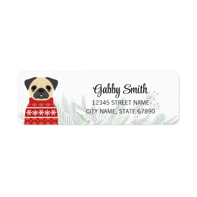 Pug Return Address Labels (Front)