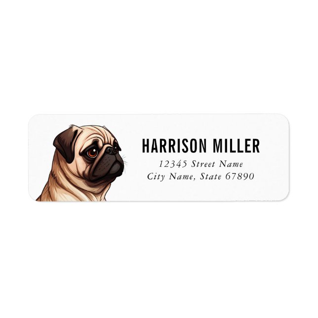 Pug Return Address Labels (Front)
