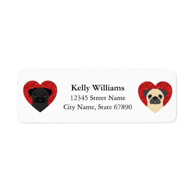 Pug Return Address Labels (Front)