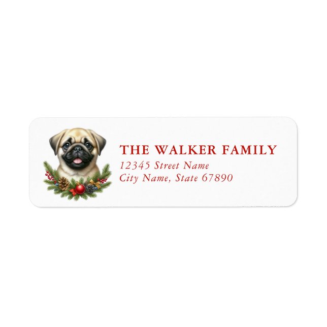 Pug Return Address Labels (Front)