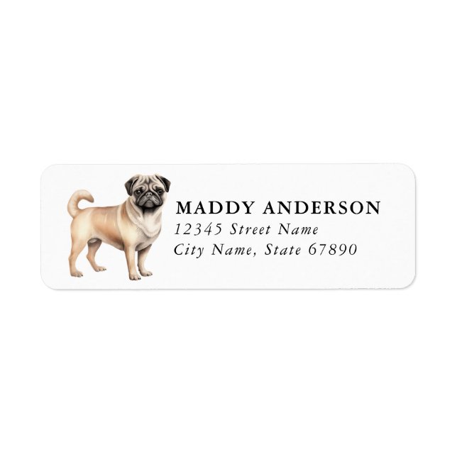 Pug Return Address Labels (Front)